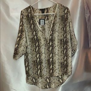 Snake Design Zipper Evening Top